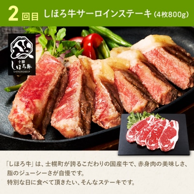 【(全4回)定期便】よつ葉としほろ牛サーロインのワクワク定期便【X27】