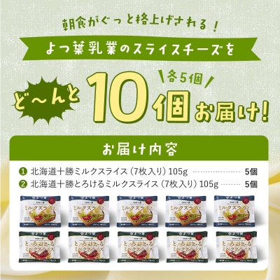 よつ葉 北海道十勝ミルクスライス2種セット(各5個)【Y140】