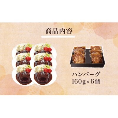 牛福 牛たん 入り ハンバーグ ( デミグラスソース ) 160g × 6パック