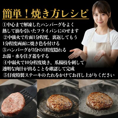 仔虎 和牛入りハンバーグ (4食) 特製ステーキソース付き|21_trk-100401