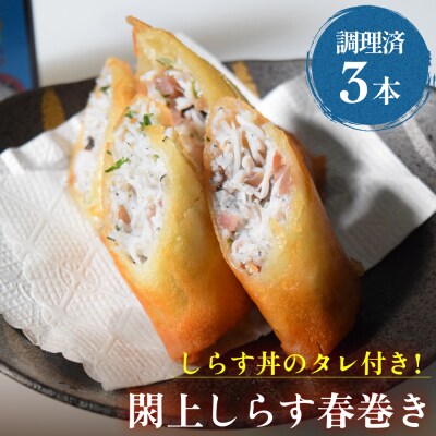 閖上 しらす 春巻き (調理済み3本) しらす丼 の たれ付き