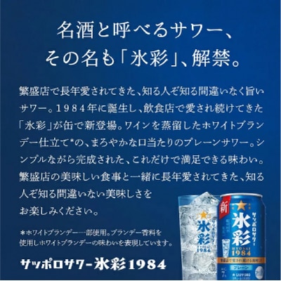 サッポロサワー 氷彩1984 350ml缶×24缶(1ケース)