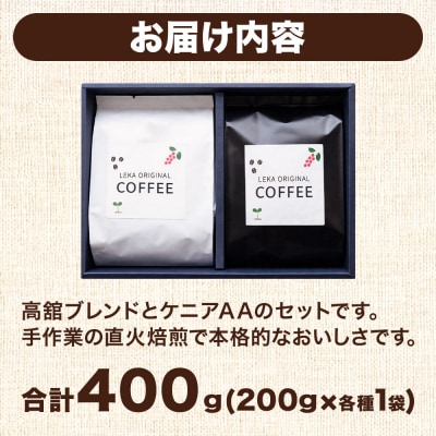 自家焙煎 コーヒー【粉】 高舘ブレンド×ケニアAA 2種|21_lek-080201b
