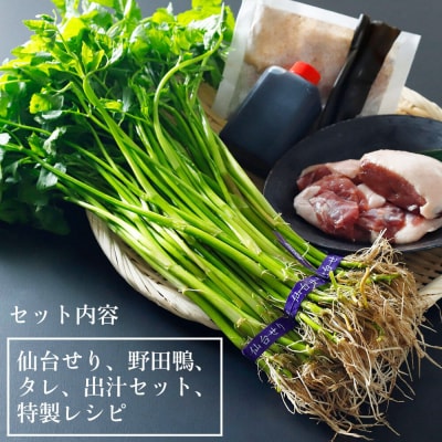 仙台せり鍋セット 野田鴨 漁亭 浜や 野田鴨で食す 4～5名|21_hmy-020101