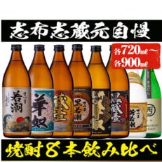 志布志蔵元自慢の焼酎8本セット(8種・720ml～900ml) c1-004