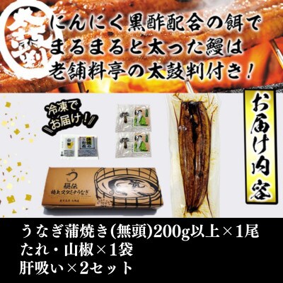 鹿児島県産!秘伝の特上スタミナうなぎ 食べ応え抜群の大きめ1尾約200gサイズ♪