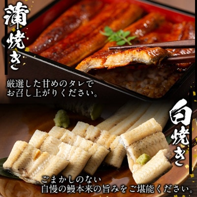 鹿児島県産!秘伝の特上スタミナうなぎ 食べ比べ蒲焼き1尾&白焼き1尾セット!計約260g♪