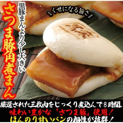 【毎月定期便】鹿児島県産 さつま豚角煮まんじゅう(15個入り)全3回