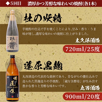 【毎月定期便】志布志蔵元3蔵の焼酎 毎月2本 全5回
