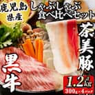 【数量限定】鹿児島黒牛・茶美豚食べ比べセット計1.2kg!　b8-029