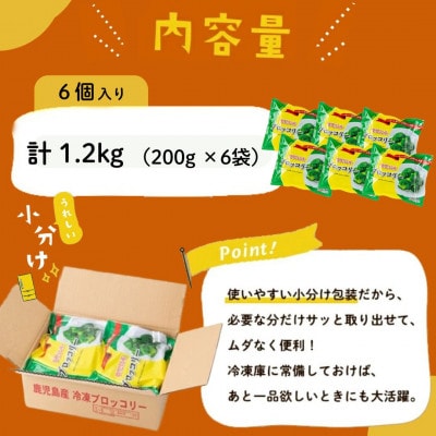 国産冷凍ブロッコリー200g×6袋(1.2kg)