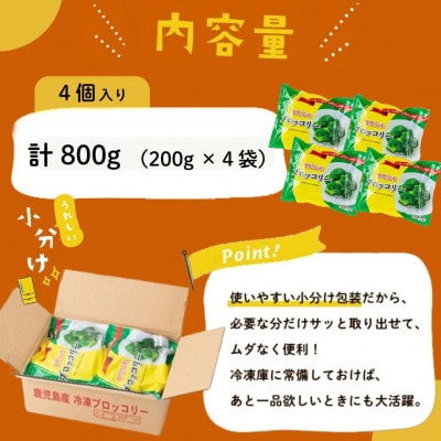 国産冷凍ブロッコリー200g×4袋(800g)