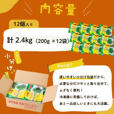 国産冷凍ブロッコリー200g×12袋(2.4kg)
