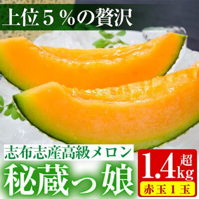 鹿児島県志布志産の高級メロン『秘蔵っ娘』(赤玉×1個 1.4kg以上)