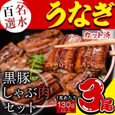 カットうなぎ×黒豚しゃぶ肉 合計約1.1kg