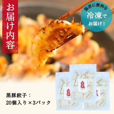【訳あり】鹿児島県志布志産黒豚100%使用!南国熊曽黒豚餃子(60個)