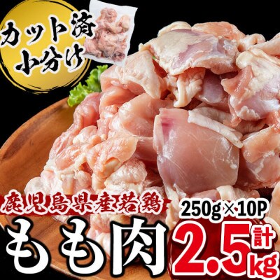 鹿児島県産若鶏もも肉 2.5kg(250g×10P)