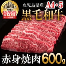 【数量限定】鹿児島県産 A4・A5等級うしの中山黒毛和牛赤身焼肉用600g