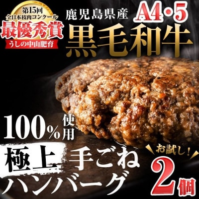 A4・A5等級 鹿児島県産黒毛和牛100%使用極上ハンバーグ計300g(150g×2個)p8-15