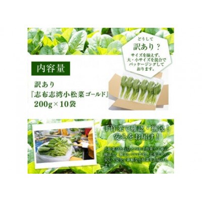 志布志湾小松菜ゴールド 計2kg(200g×10袋)