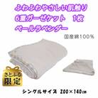 【さとふる限定】6重ガーゼ/ガーゼケット　国産綿100%ペールラベンダー200×140シングルサイズ