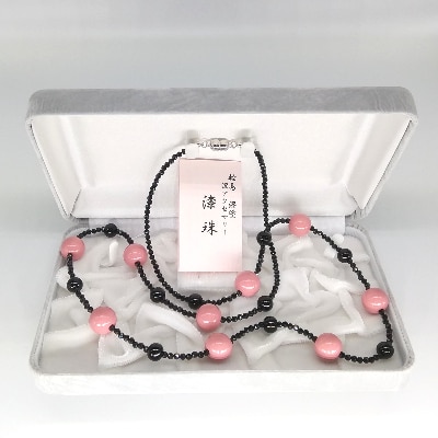 輪島うるし塗　ステーションネックレス　サクラ(ピンク)