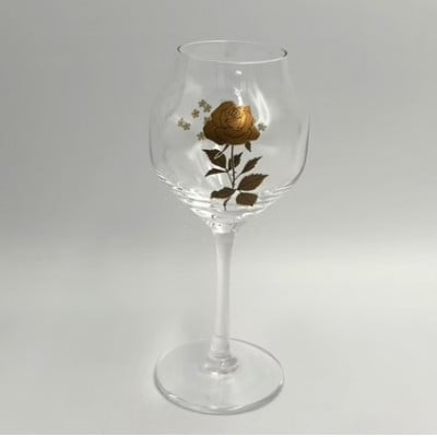 【復興支援】輪島 蒔絵(青薔薇とかすみ草)を加飾した蕾グラス