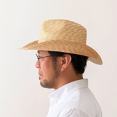 春日部市伝統工芸品 田中帽子店麦わら帽子ブルーノ　頭囲60cm　UK-H024-NA-L