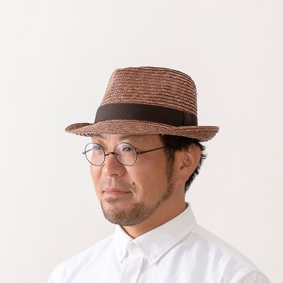 春日部市伝統工芸品 田中帽子店　麦わら中折れハット　ノア　ブラウン　1点(UK-H005-S-BR)