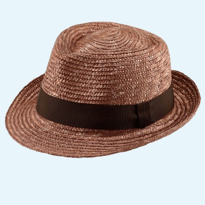春日部市伝統工芸品 田中帽子店　麦わら中折れハット　ノア　ブラウン　1点(UK-H005-M-BR)