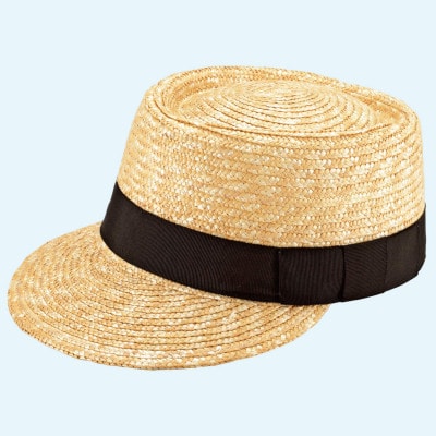 春日部市伝統工芸品 田中帽子店　麦わらキャップ　マチス　頭囲56.5cmUK-H027-NA