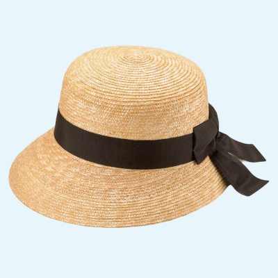 春日部市伝統工芸品 田中帽子店　女性用麦わら帽子　アンヌ　頭囲59cm(UK-H008-NA-L)