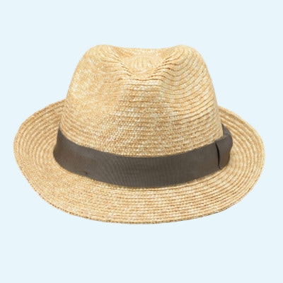 春日部市伝統工芸品 田中帽子店　麦わら　ディーノ　グレー　頭囲58cm(UK-H114-GY-M)