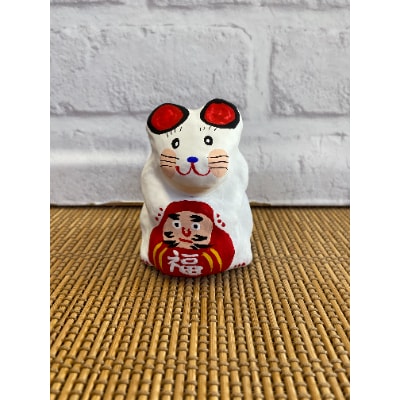 達磨抱き子(ねずみ)手作り張子人形