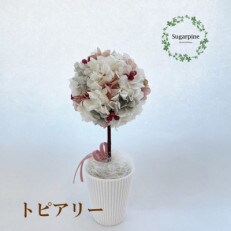 プリザーブドフラワーアレンジ【トピアリー スモール/アンティーク】春日部市 シュガーパイン | ふるさと納税のお礼品