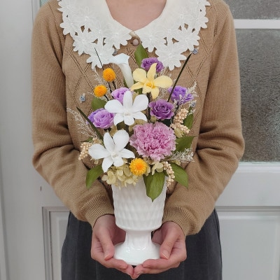 プリザーブドフラワーアレンジ【若菜(わかな)】春日部市 シュガーパイン