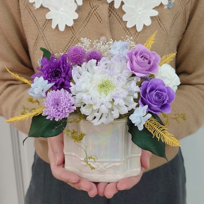 プリザーブドフラワーアレンジ【藤霞(ふじかすみ)】春日部市 シュガーパイン