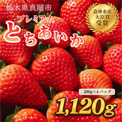 とちあいか約1,120g 日本一いちご王国栃木の首都真岡市