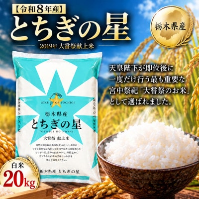 【令和8年産】キラキラ輝く大粒の恵み!栃木県産とちぎの星　20kg(精米)