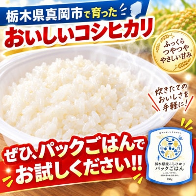 【ふっくら定番】栃木県産こしひかり 炊きたてパックご飯　便利でおいしい12個セット