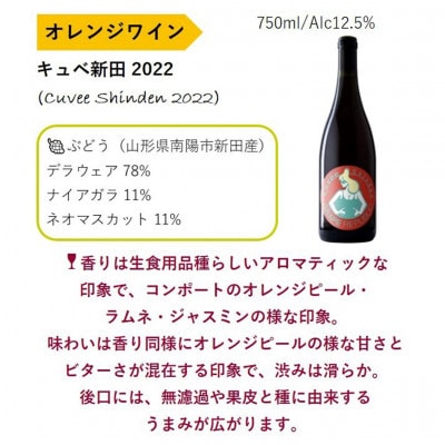 【数量限定】 オレンジワイン「キュベ新田2022」 750ml × 1本 ぶどう【S2361】