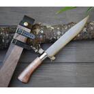 土佐鍛剣鉈 夏霞9寸 【ステンツバ輪】ダマスカス15層青2鋼(7+青2+7) 樫オイルステン柄
