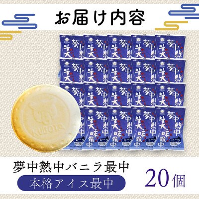 久保田食品　夢中熱中バニラ最中　110ml×20個セット
