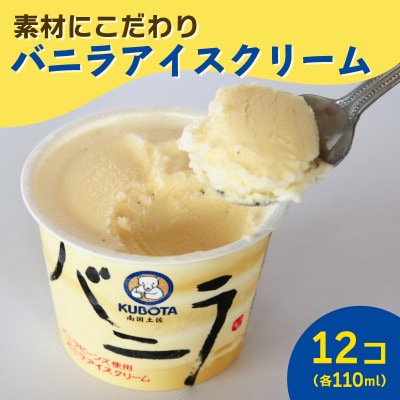 久保田食品　バニラアイスクリーム　110ml×12個セット