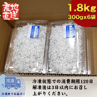 釜揚げしらす高知県土佐湾産1.8kg(300g×6袋)新鮮・ふわふわ鮮度抜群!