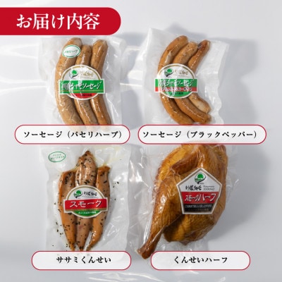 川俣シャモ　くんせい詰め合わせ　3～4人前