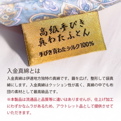 入り金真綿肌掛布団(アウトレット品・青色)