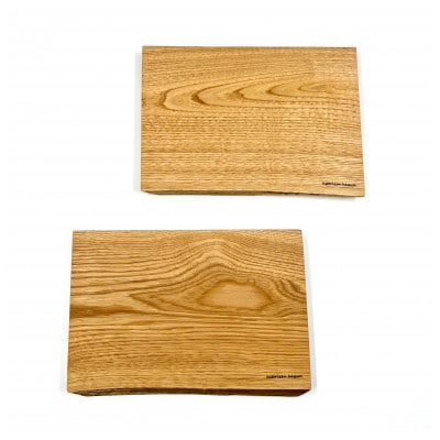 ガラスのような木のお皿「一人膳 八寸」クリ　Mサイズ　2枚セット