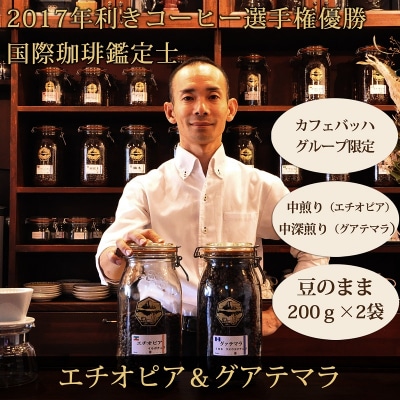 【カフェバッハグループ限定】豆・エチオピア&グアテマラ|中煎り・中深煎り|赤富士珈琲