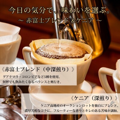 【利き珈琲チャンピオン厳選】豆・赤富士ブレンド&ケニア|中深煎り・深煎り|赤富士珈琲